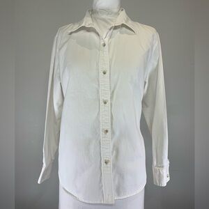 Denim Forum Aritzia White The Jane Button Down Shirt 100% Cotton - Size M
